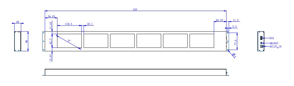 6-cell-video-display-strip-dimension-layout