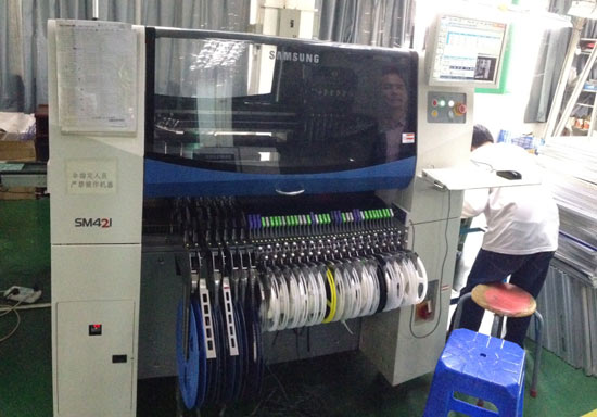 Components are feeded into the machine