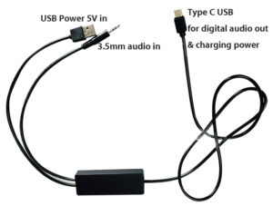 analogue audio to USB Type C digital and charging power